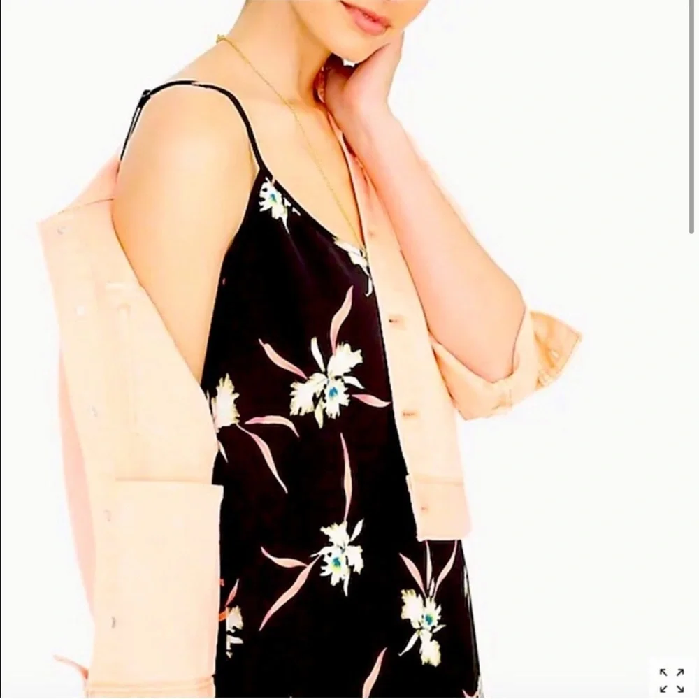 J. crew black floral dress size small